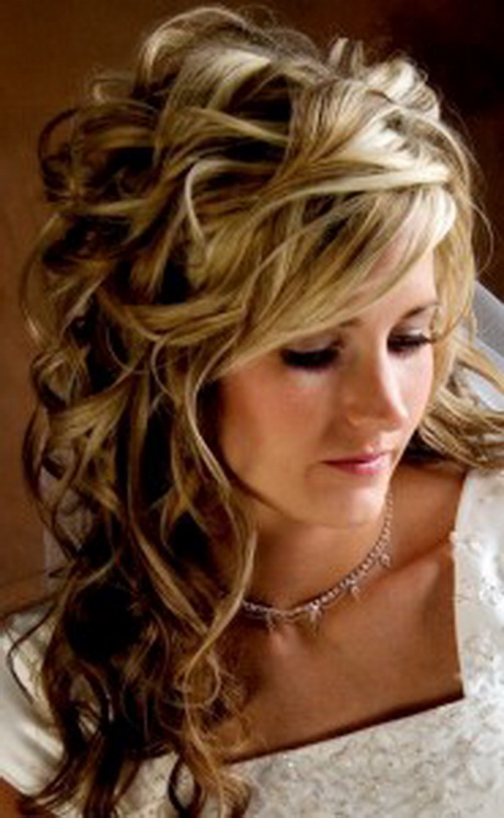 Half up curly wedding hairstyles