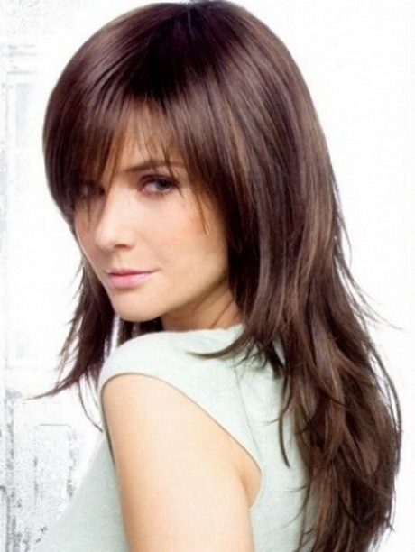 Long layered hairstyles with bangs