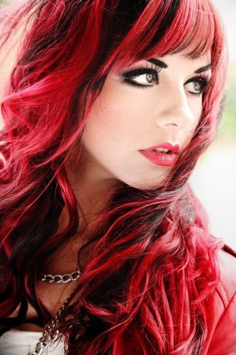 Red and black hairstyles