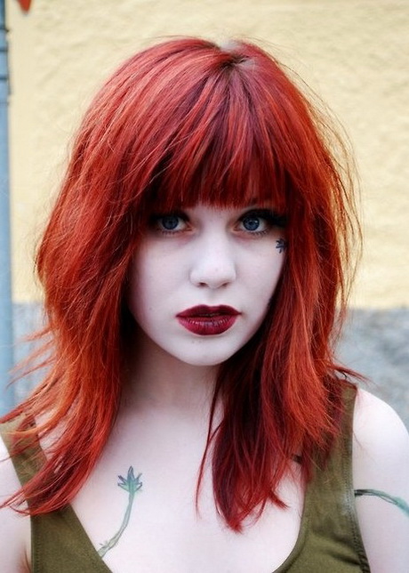 Red medium hairstyles