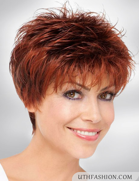 Short hairstyles for older women with round faces