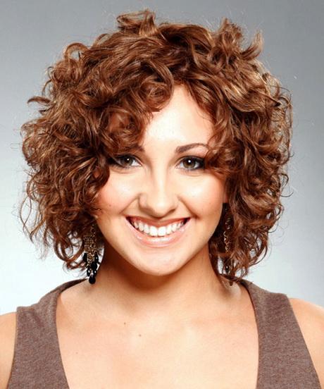 Short hairstyles for round faces and curly hair