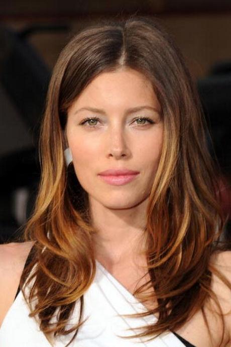 Celebrities with long layered hair