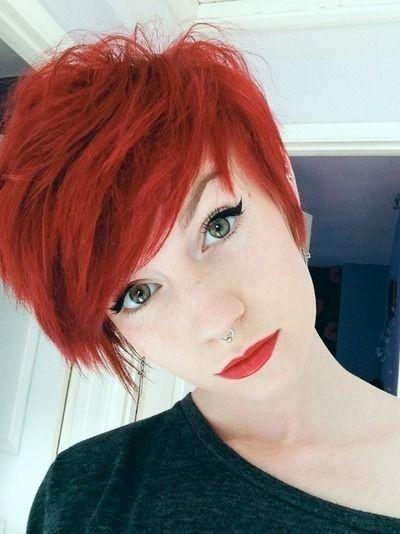 Pixie cut red hair