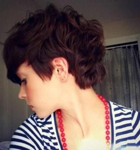 Long curly hair to pixie cut