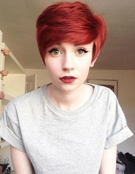 Pixie red haircut