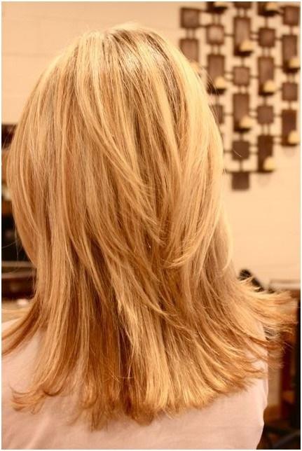 Blonde layered hair