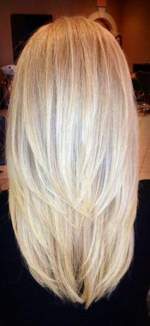 Blonde layered hair