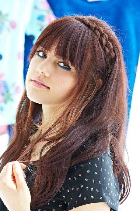 Hairstyles for girls with bangs