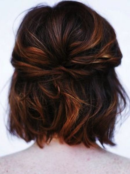 Half up half down hairstyles for bobbed hair