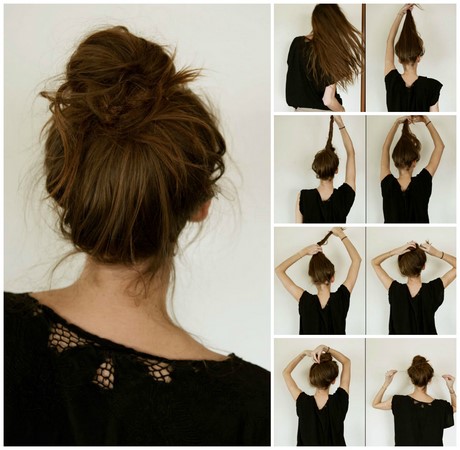 Simple hairstyle at home for medium hair
