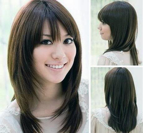 Round face hairstyle girl