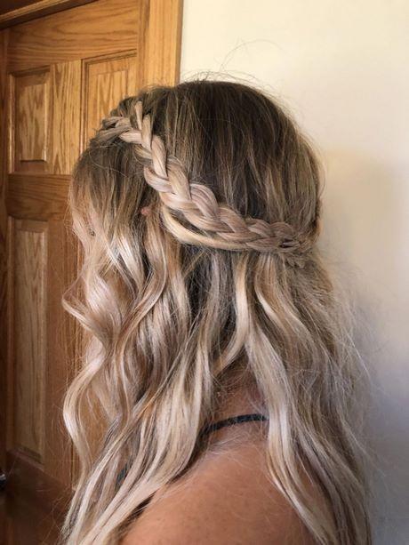 Curly hairstyles half up half down with braid