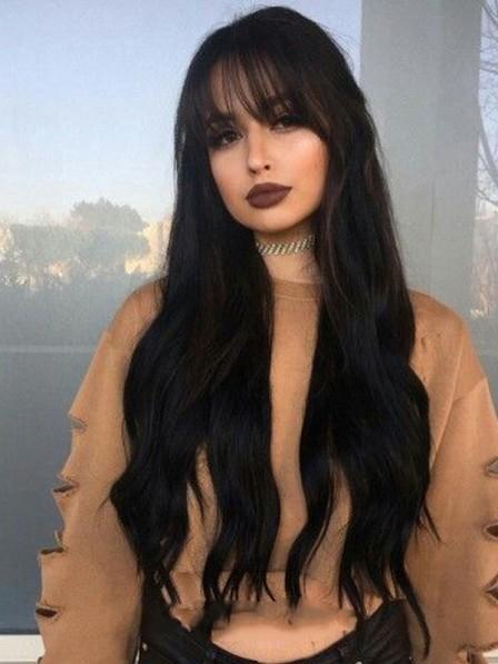 Long hair with front bangs