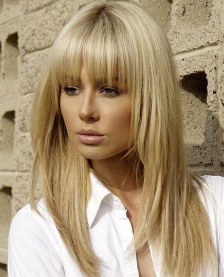 Long hairstyles with full fringe