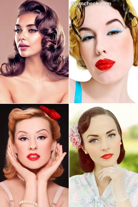 50s style hair and makeup