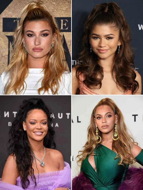 Celebrity half up half down hairstyles