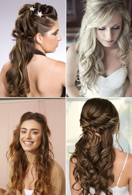 Curly hairstyles for long hair half up