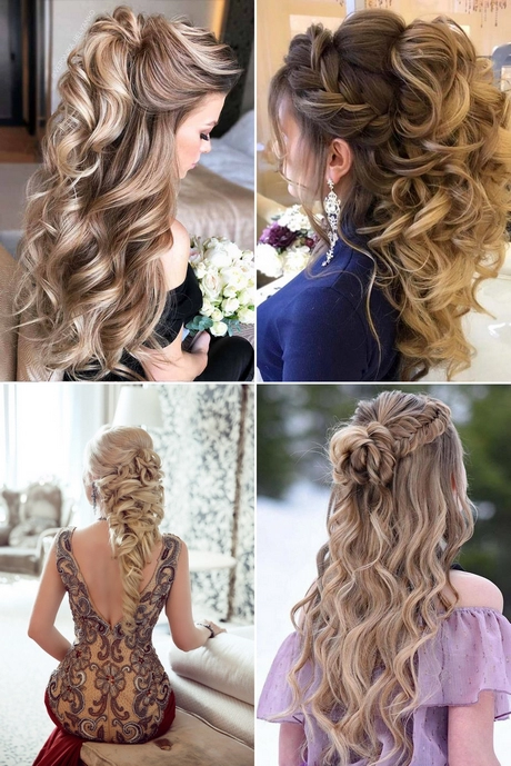 Half up half down curly prom hairstyles