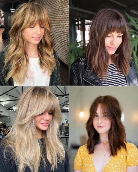 Long layered hairstyles with fringe