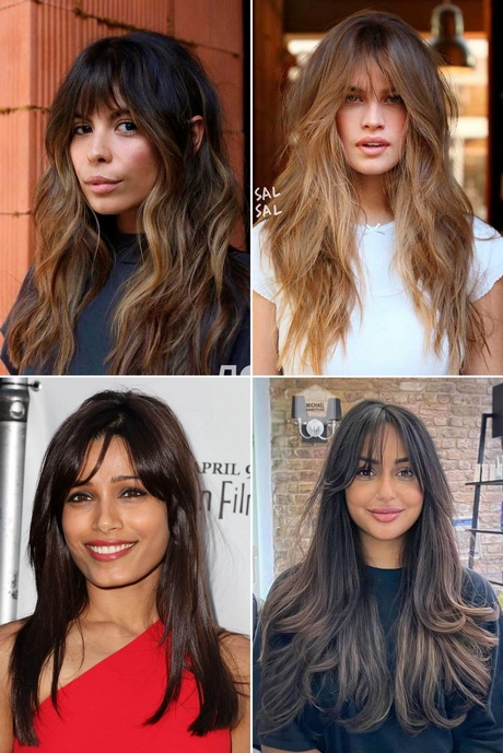 Pictures of bangs with long hair