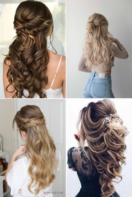 Prom hair half up and half down