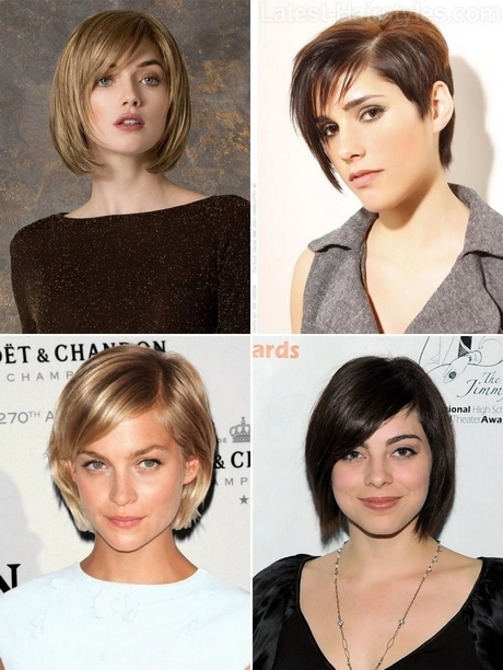 Short hairstyles with side bangs