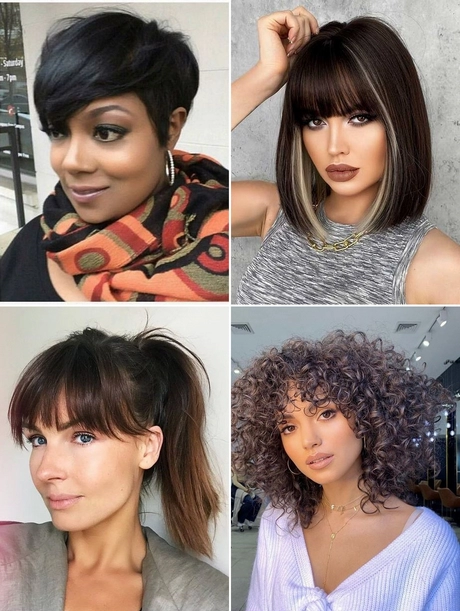 Short weave hairstyles with bangs