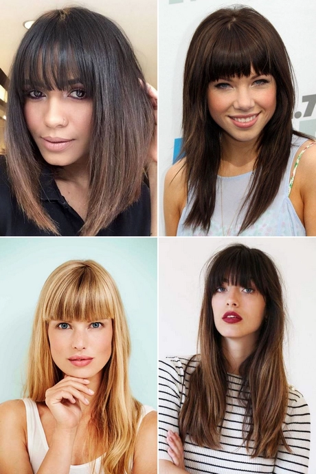 Straight hair with bangs hairstyles