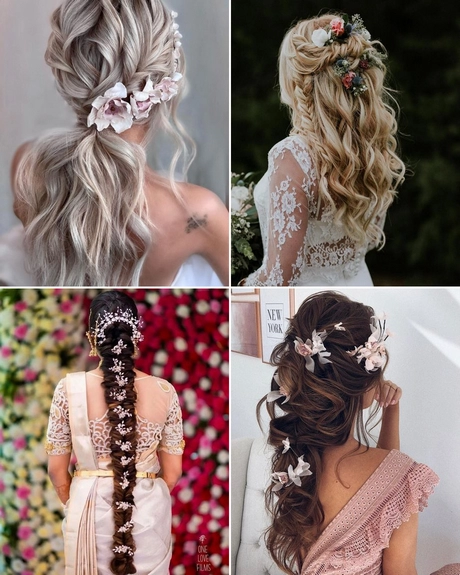 Wedding hairstyles with flowers for long hair