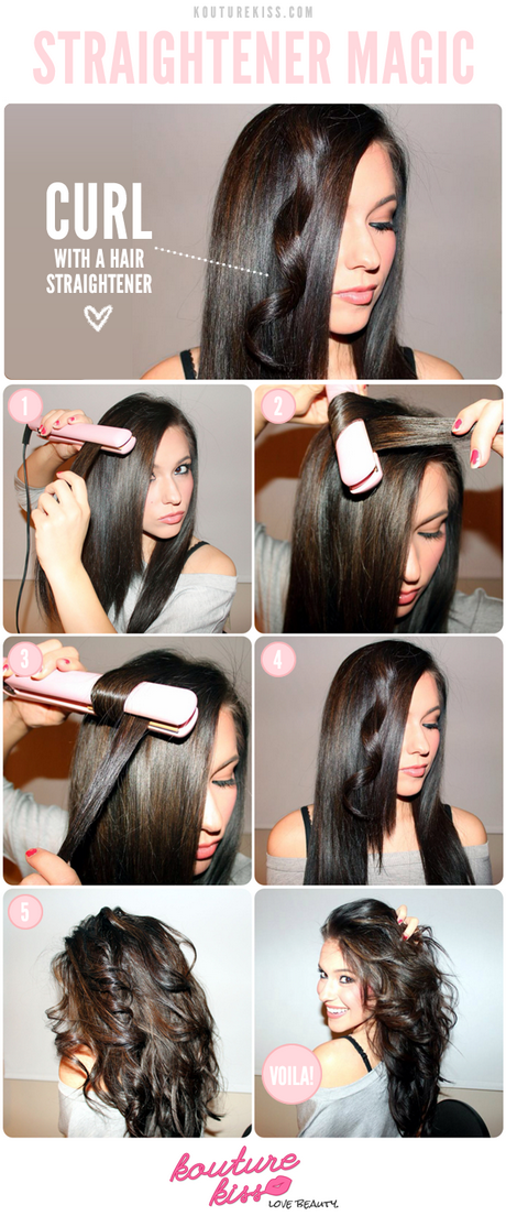 Hairstyles using a straightener