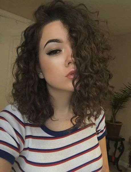 Medium length curly hair