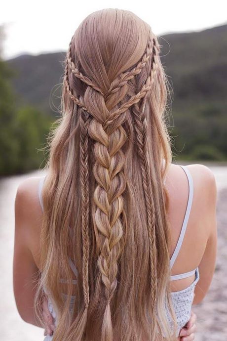 Prom braids for long hair
