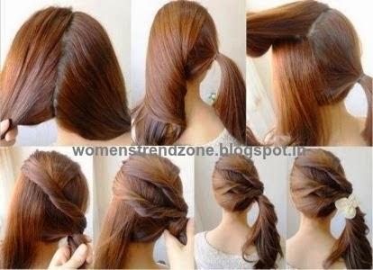 Easy hairstyle for medium hair at home