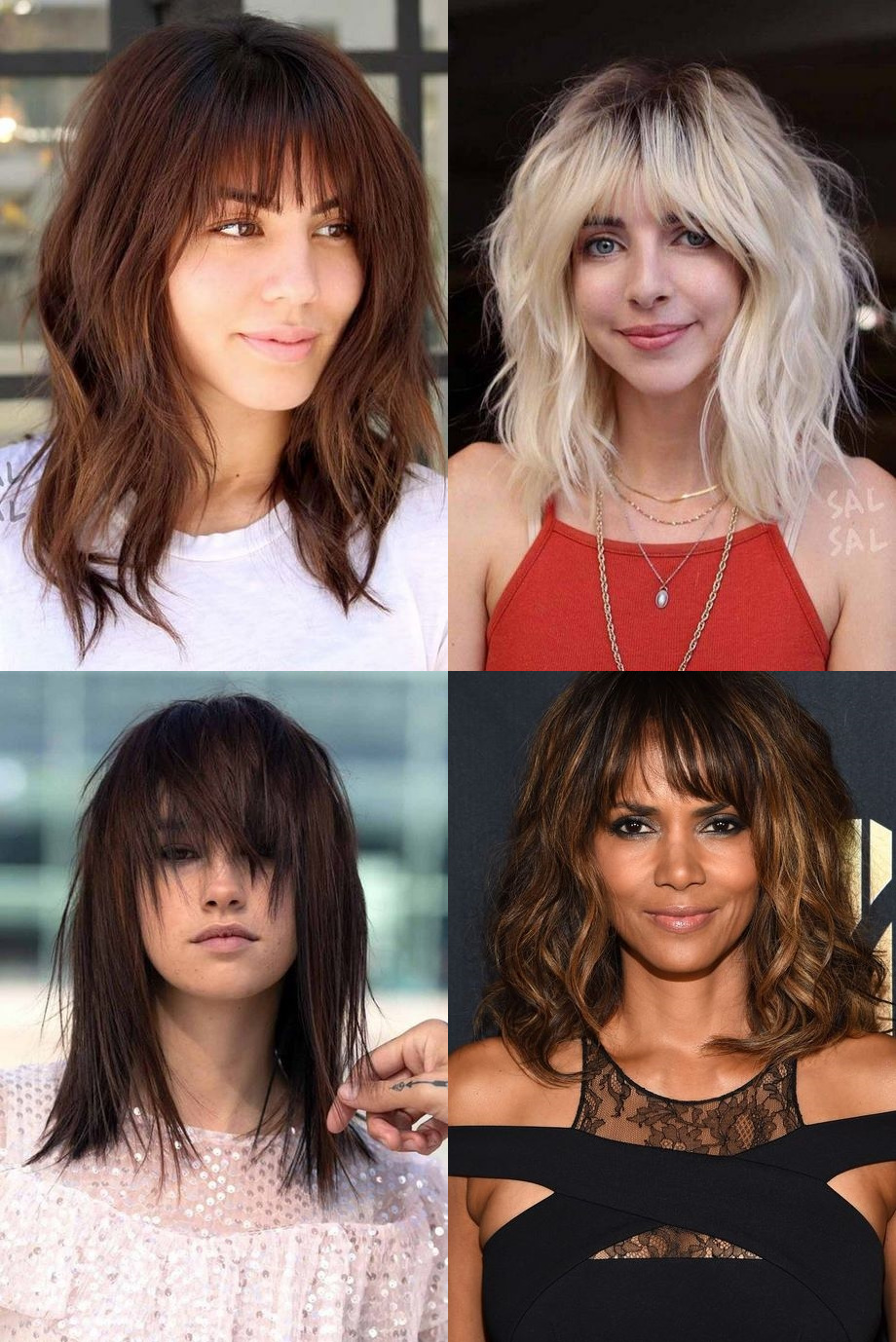 Medium hairstyles with bangs 2023