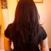 Long layered hair from the back