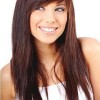 Layered hair with side bangs