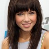 Long hairstyles with a fringe 2019