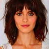 Short hair with fringe for round face