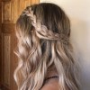 Curly hairstyles half up half down with braid
