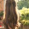 Half up half down hairstyles for long straight hair