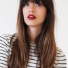 Long straight hairstyles with fringe