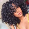 Short curly weave with bangs