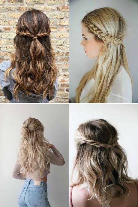 Cute and easy half up half down hairstyles