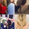 Hair braided together