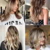 Mid length hair with long layers