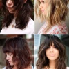 Mid length layered hair with bangs