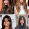 Pictures of bangs with long hair