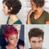 Short hair with curls on top