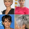 Short hairstyles with full fringe